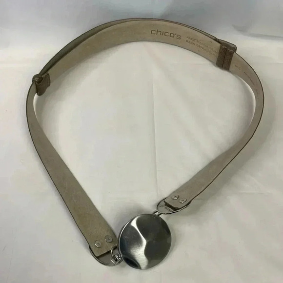 Chico's Accessories - Chico's Adjustable Metal Circles Leather Belt M/L